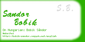 sandor bobik business card